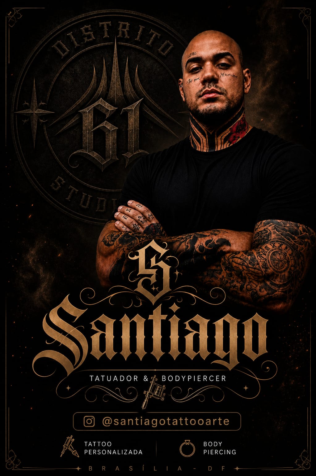 Santiago, tatuador e bodypiercer do Distrito 61